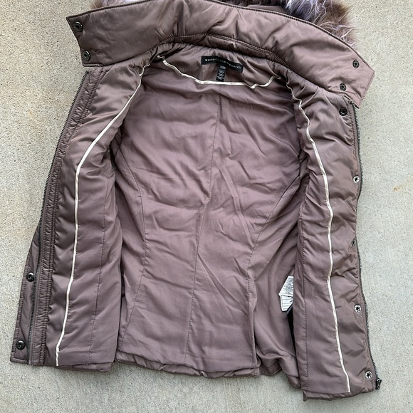 White House Black Market Puffer Vest Faux Fur Womens - Picture 6 of 10